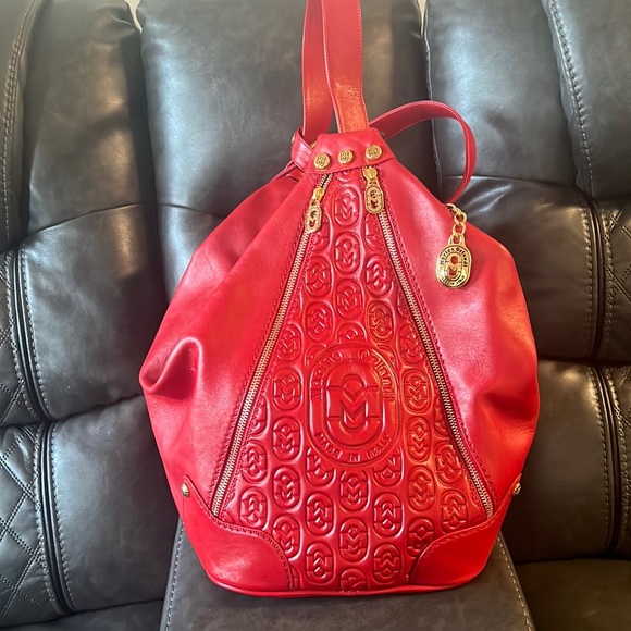 Beautiful red Leather Bag Made in Italy - Picture 4 of 11